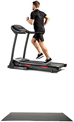 Sunny Health & Fitness Folding Incline Treadmill with Optional Exclusive SunnyFit® App and Smart Bluetooth Connectivity SF-T7705SMART + Home Gym Foam Floor Protector Mat