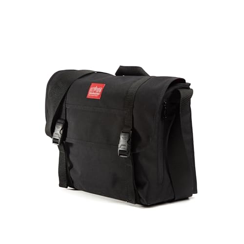 Manhattan Portage Flushing Messenger Bag Black With Adjustable Shoulder Strap Water Resistant Zippered Main Compartment 1000D Cordura For Work College Travel2