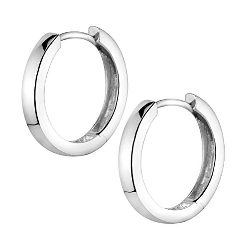 Materia Kleine Creolen Silber 925 - Klappcreolen Silber rhodiniert 17mm...