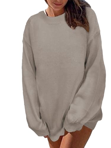 Mrskoala Womens Tops Casual Knit Sweater Long Sleeve Pullover Loose Shirts Fall Clothes