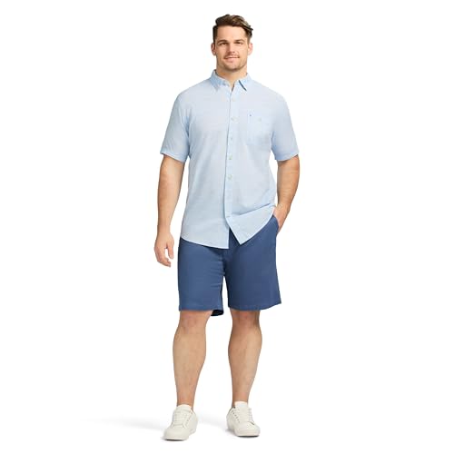 IZOD Men's Big and Tall Saltwater Dockside Short Sleeve Button Down Shirt3