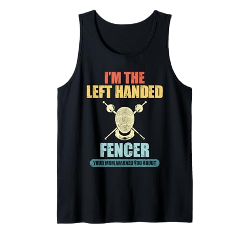 Funny Left Handed Fencer Vintage Fencing Mask Tank Top