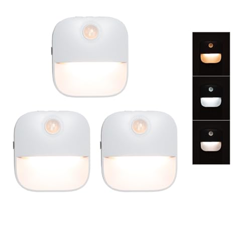 【天通ライト】センサーライト コンセント 人感センサー 付き LED ライト 調色 自動点灯 授乳ライト 明るさ 調整 調節 感知 夜間ライト 常夜灯 補助灯 授乳用 室内照明 消灯 室内 階段 玄関 廊下 ledcl-xyd01-3set