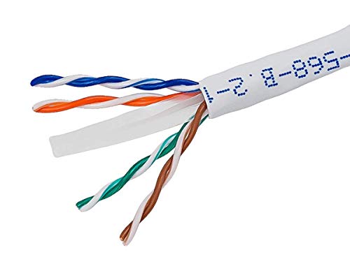 Image of Monoprice Cat6 Ethernet Bulk Cable - Network Internet Cord, Stranded, 550Mhz, UTP, Pure Bare Copper Wire, 24AWG, 1000 Feet, Blue
