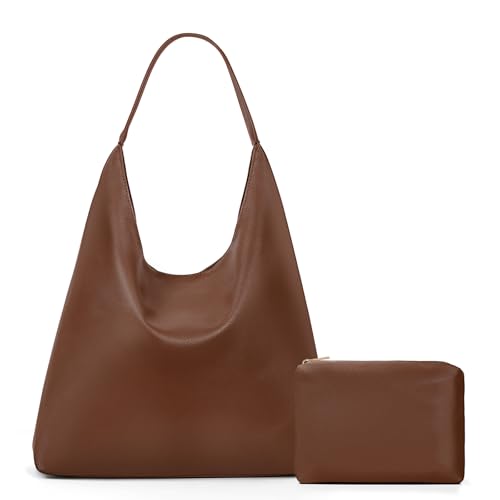GSenhui Handtasche Damen Groß Hobo Bag Weicheleder Gross Schultertasche Shopper Tasche Damen Shoulder Bag Women Slouchy Bag Vintage Tasche Braun