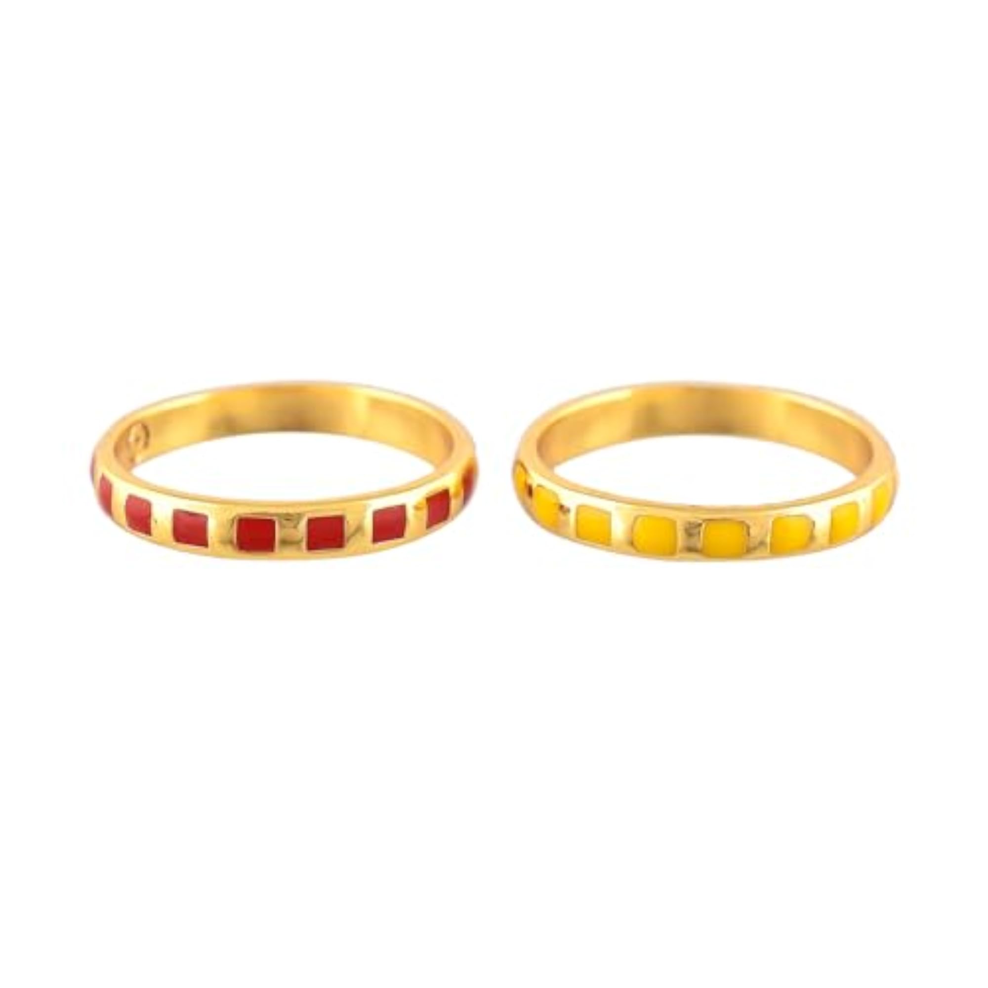 Enamel Stackable Rings Set - Valentine's Day Gift For Her