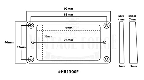 Vintage Forge Black Flat Bottom Humbucker Pickup Mounting Ring Set for Epiphone Guitars HR1300F-BLK