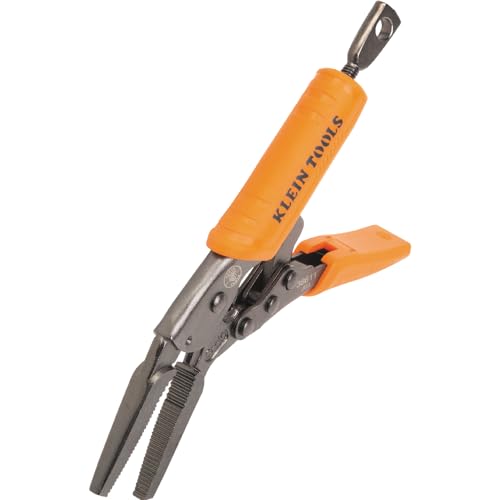Image of Klein Tools 38611 Long Nose Locking Pliers with Quick Release Handles, Ideal for Tight Spaces, High Torque and Gripping Power, 6-Inch
