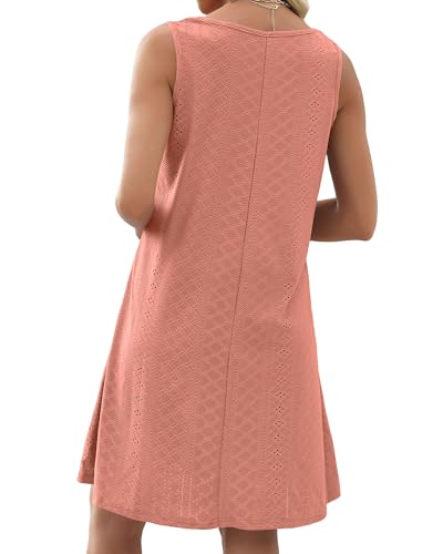 Image of elescat Swimsuit Coverup Summer Dresses for Women Eyelet Casual Loose Sleeveless Sundress with Pockets 2026