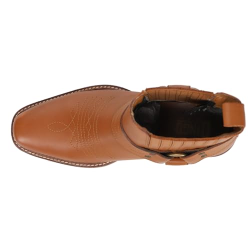 Dingo Mens Black Bart Square Toe Pull On Casual Boots Ankle - Brown - Size 7.5 D4