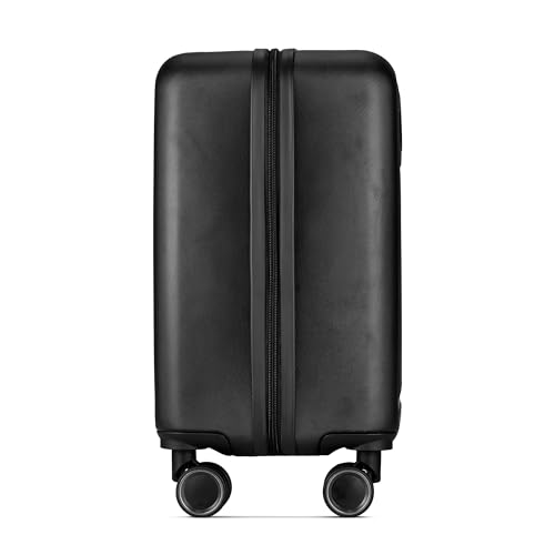 Image of Dusky Hard Top Trolley Bag 45cm with 15.4 inch Padded Laptop Compartment, 3 Dial Lock, Spinner Wheels, Cabin Size Lightweight Overnighter Travel Luggage Suitcase (Black)