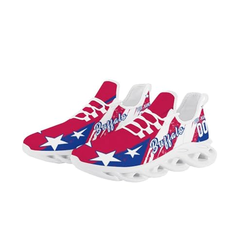 Custom Men's Sneakers Football Name & Number Breathable Fan Gift for Men Women Athletic Gym Slip-on Shoes Personalized