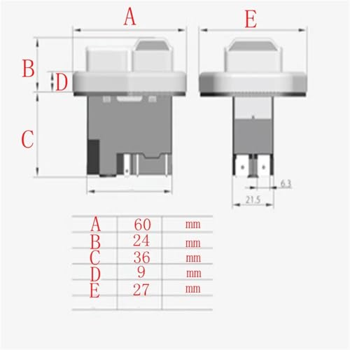 Interrupteur à bouton KJD17B 16A double isolation pour outillage - 5