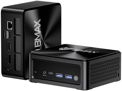 Bmax B5A Pro Gaming Mini PC Ryzen 7 5825U (Upgraded 7430U/ 5700U), 16GB RAM 512GB SSD Desktop Computers Office Home, Triple 4K Display, WiFi 6, USB3.2, USB-C, BT 5.3, DP, HDMI 2.1