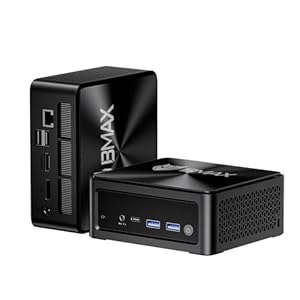 Bmax Mini PC B5A Pro, AMD Ryzen 7 5825U (8C/16T, hasta 4.5GHz), mini computadoras para videojuegos, 16 GB DDR4 512 GB NVMe SSD, soporte de pantalla triple 4K, Wi-Fi 6 y USB 3.2 Gen 2/USB-C completo