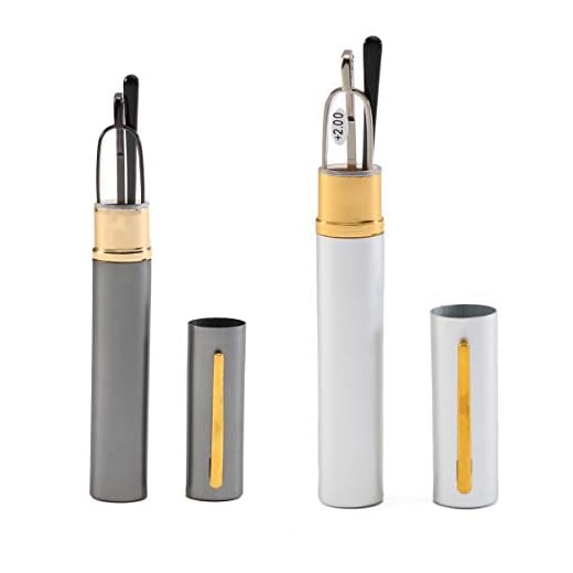 SOOLALA Super Slim Compact Reader Reading Glasses Reader w/Pen Clip Tube Case, GunSilver, 1.5