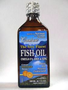 Fish Oil Carlson Labs liquide oméga 3 goût orange naturelle flacon de 200 ml