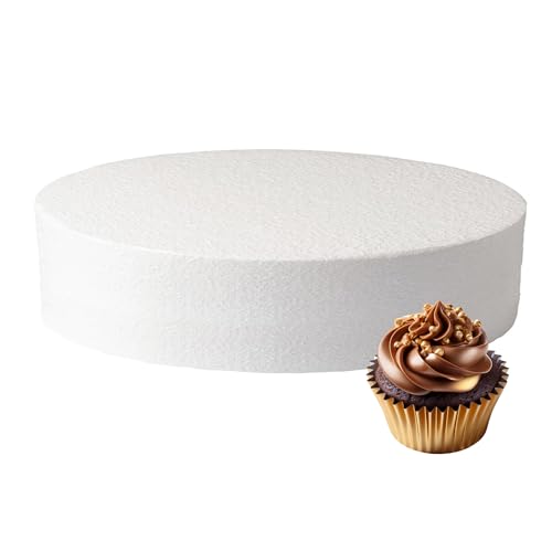 Culpitt 8 x 2 Round Cake Dummy Square Edge Cake Form Separator For Practice or Displays Smooth Polystyrene