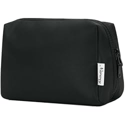Narwey Travel Cosmetic Bag Organizer Toiletry Bag Make Up Bags with Compartments for Women Girls (Large, Black)
