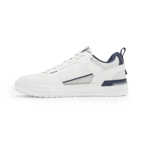 Image of Red Tape Men's Sneakers White Grey Pu Mesh Round Toe Lace-Up