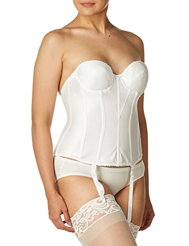 Carnival Women's Full Figure Satin Corset Bra, White