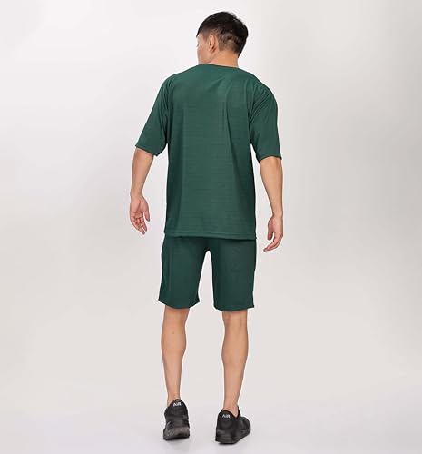 Image of SHODOX Men's Solid Relaxed Fit T Shirt and Shorts Set | Casual Summer Wear | Comfortable Stylish Outfit for Men