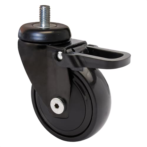 WAGNER ultra-turnable 360°, 3C, design swivel castor/furniture castor, black, soft running surface, grub screw 10 x 16 mm