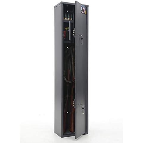 SK New Interiors Buffalo 1320 Gun Safe 3 Rifle Shotgun Large Metal Security Cabinet Safe Storage with Separate Lock Box for Handguns Ammo Cover