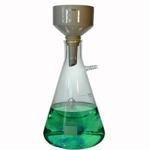 Buchner Funnel Kit 150mm Porcelain Buchner Funnel 5000ml 5L Filter Vacuum Flask - TNLAB