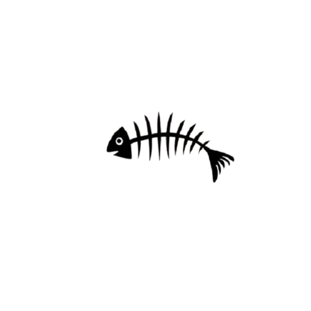 Fish Bone Matte Vinyl Decal for Car Bumper Window Laptop Home Decor
