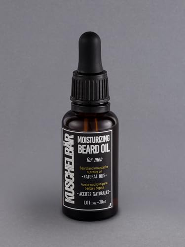 KuschelBar - Aceite para barba para hombres - con aceite de cáñamo, estimula el crecimiento de la barba, hidrata y suaviza - para el cuidado de la barba, con extractos de plantas - 30ml