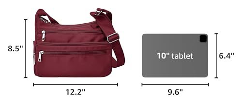 Image of VOLGANIK ROCK RFID Purses for Women Fabric Nylon Multi Pocket Crossbody Bag Ladies Travel Handbag