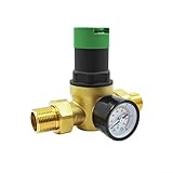 Honseadek Verstellbares Messing-Wasserdruckreglerventil für den privaten und industriellen Gebrauch, manuelle Druckregelung von 1 bis 6 kg, geschmiedete Messingkonstruktion mit G-Gewinde (1/2)