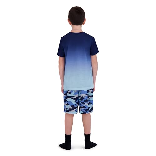 Image of US Angels Pajamas Set for Boys, 4-Piece Set, Short Sleeve Shirt with Pajama Shorts