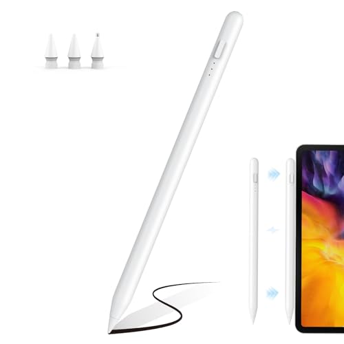 MEKO Stift für iPad Apple Pencil 2. Generation mit Magnetische Kabellose Schnellaufladung und Neigungssensitivität für iPad Pro 12,9 3-6 Gen. /11 1-4 Gen. /i-Pad Air 4/5. Gen/i-Pad Mini 6. Gen