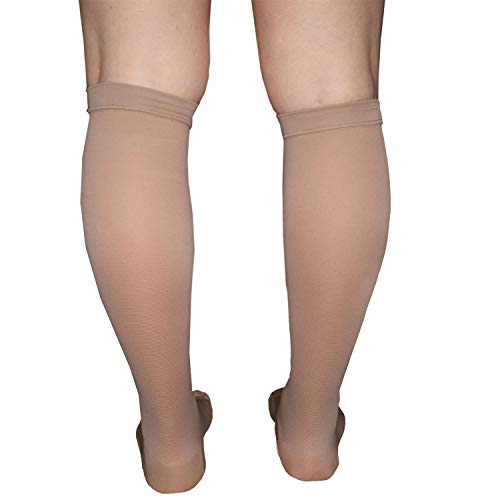 Chaussettes élastiques anti-thrombose à compression graduée KKL1 pointe ouverte