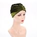 Fxhixiy Women's Stretch Velvet Twist Pleasted Hair Wrap Turban Hat Cancer Chemo Beanie Cap Headwear