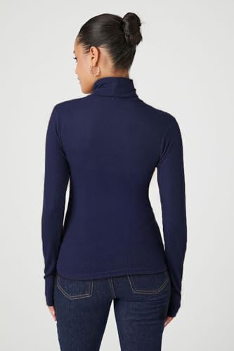 Image of Emmalise Womens Turtleneck Top Long Sleeves Fitted Ribbed Top