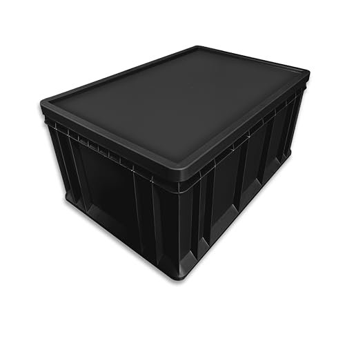 Wirth – Eurobox mit Deckel aus Kunststoff - 60x40x31 cm - für Industrie, Gewerbe, Haushalt - Made in Germany