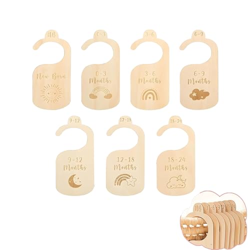 Separador de Tallas de Madera para Bebé,7 PCS Separadores de Ropa para Armario Bebé Separadores de Armario Organizadores de Ropa de Bebés para Niños Recién Nacidos Hasta 24 Meses Separador de Tallas de Madera para Bebé,7 PCS Separadores de Ropa para Armario Bebé Separadores de Armario Organizadores de Ropa de Bebés para Niños Recién Nacidos Hasta 24 Meses