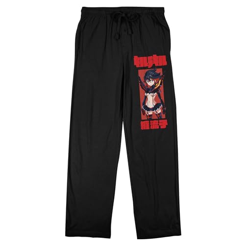 Bioworld Kill La Kill Ryuko Kanji Adult Black Sleep Pajama Pants