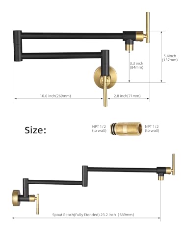 Grifo de cocina Fransiton negro y dorado de latón de alta gama 6