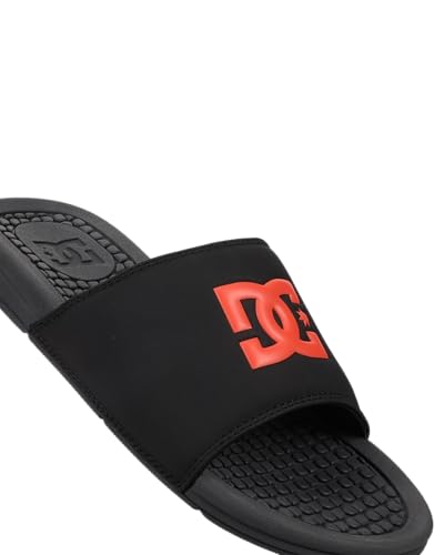 DC Men's Casual Slide Sandal, Black/Grey/RED, 132