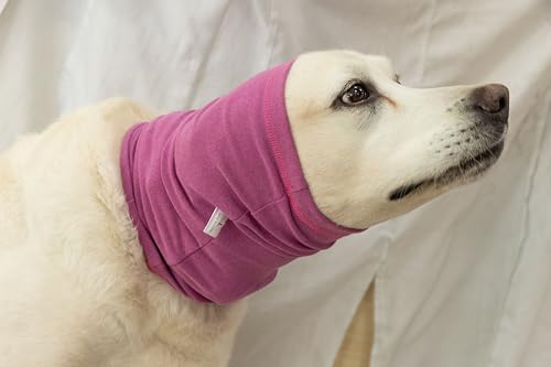 Image of Dog Head Cover Keep Calm Comfort Anti Anxiety Relief Protection Dog Ear Wrap for Noise Cancelling Rose L