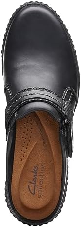 Clarks Women's Caroline May Clog, Black Leather, 6 | Image 6