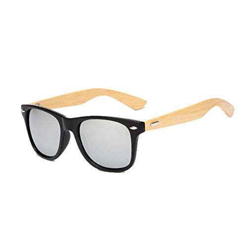 Preisvergleich Produktbild HZOLJVN Unisex Sonnenbrille Sonnenbrille Bambusrahmen Sonnenbrille Holzmuster Brille Q.
