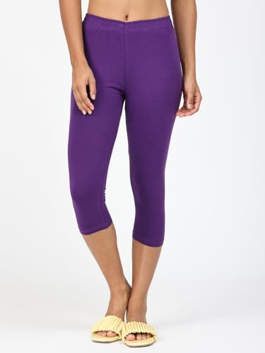 Image of Robinbosky Premium Stretchable Cotton Capri Legging for Women | Suitable for Formal wear & Casual wear | High-End Elastic Makes. The Leggings Squat Proof and Durable for Travel, Yoga, & Workout.