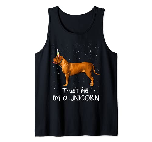 Funny Dogues de Bordeaux Trust Me I'm A Unicorn Dog Tank Top, Black