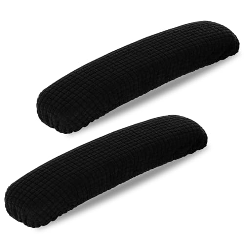 Giantree Fundas para reposabrazos de sillas, 2 Piezas extraíbles y Lavables para reposabrazos de sillas de Oficina Fundas elásticas y Extensibles para reposabrazos (Negro)