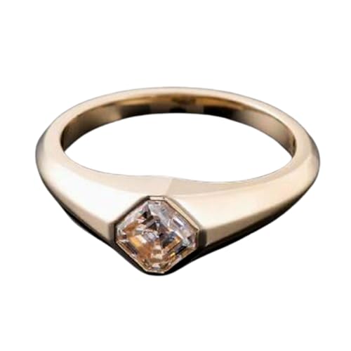 Bague moissanite en argent 925 plaqué or 14 carats de luxe